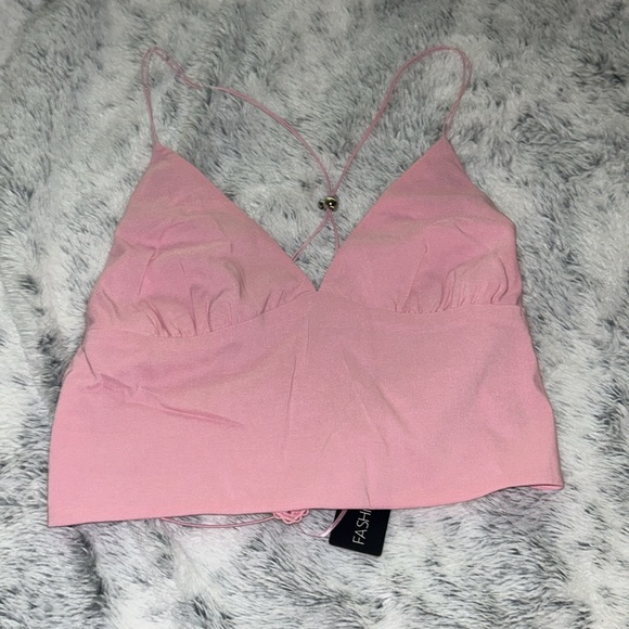 Just like a butterfly pink skirt set two piece pleated skirt and adjustable top - Picture 6 of 6